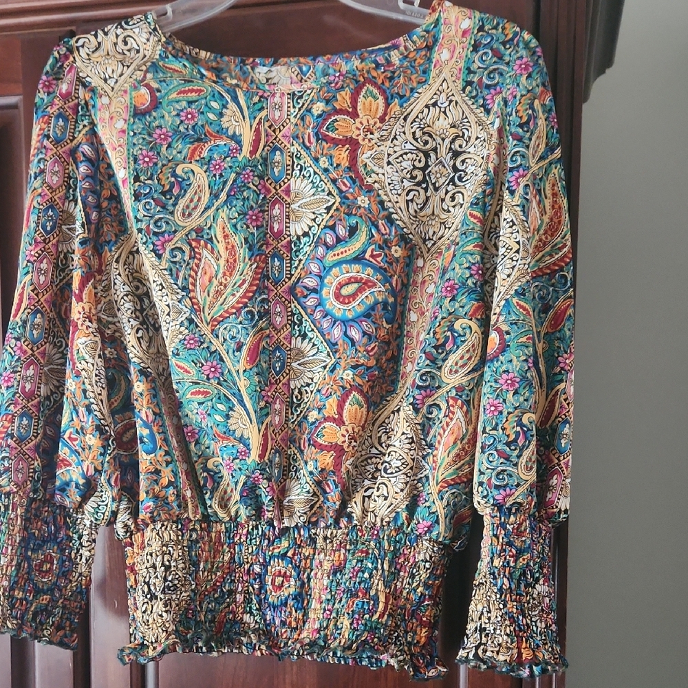 Colorful Paisley Print Women's Top
